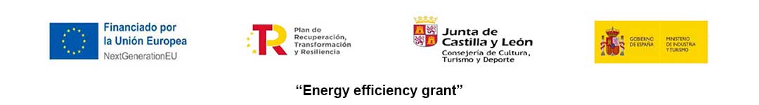 Institutional logos of the energy efficiency grant funded by the European Union, NextGenerationEU, the Regional Government of Castile and León, and the Government of Spain.