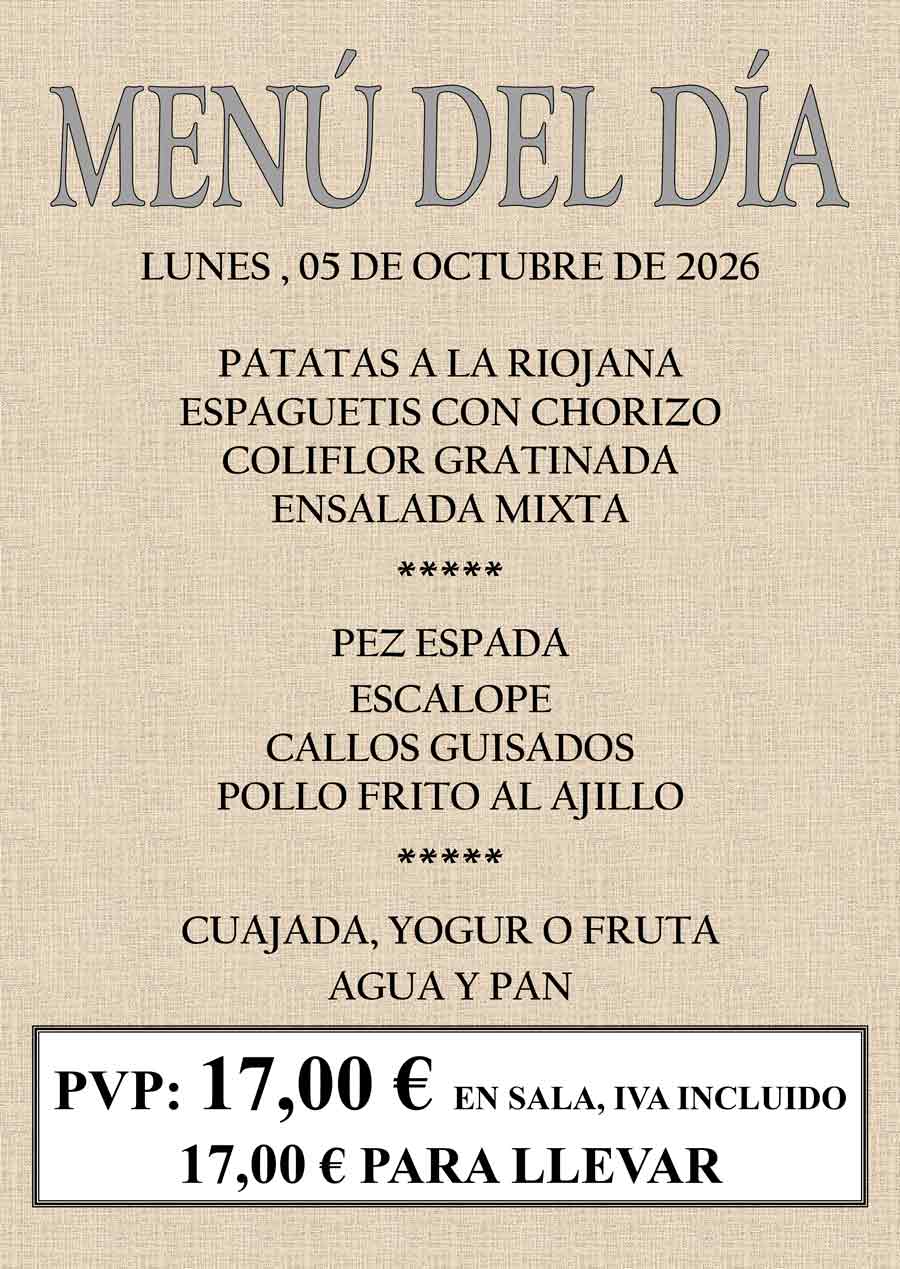Ver menú del día