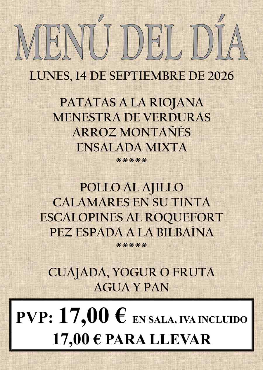 Ver menú del día