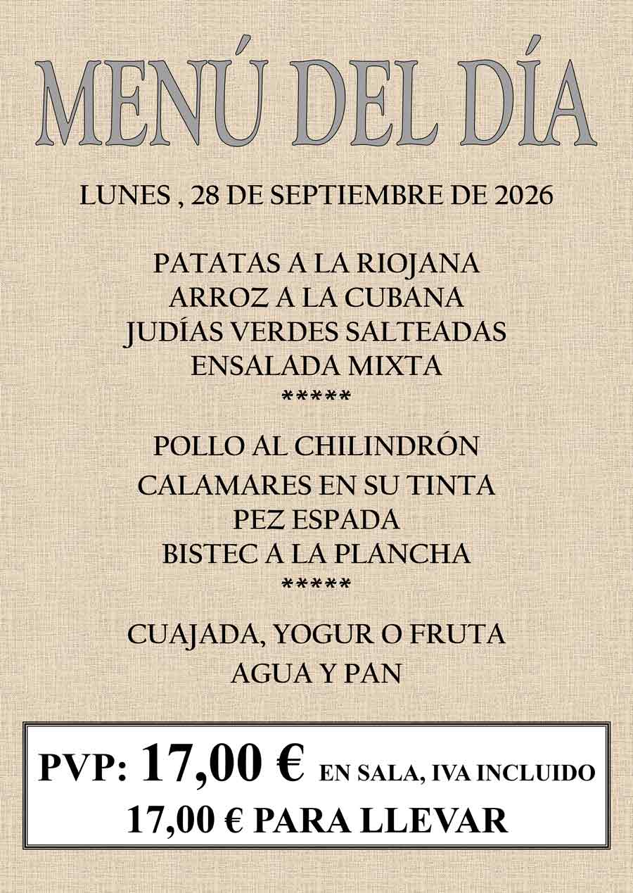 Ver menú del día