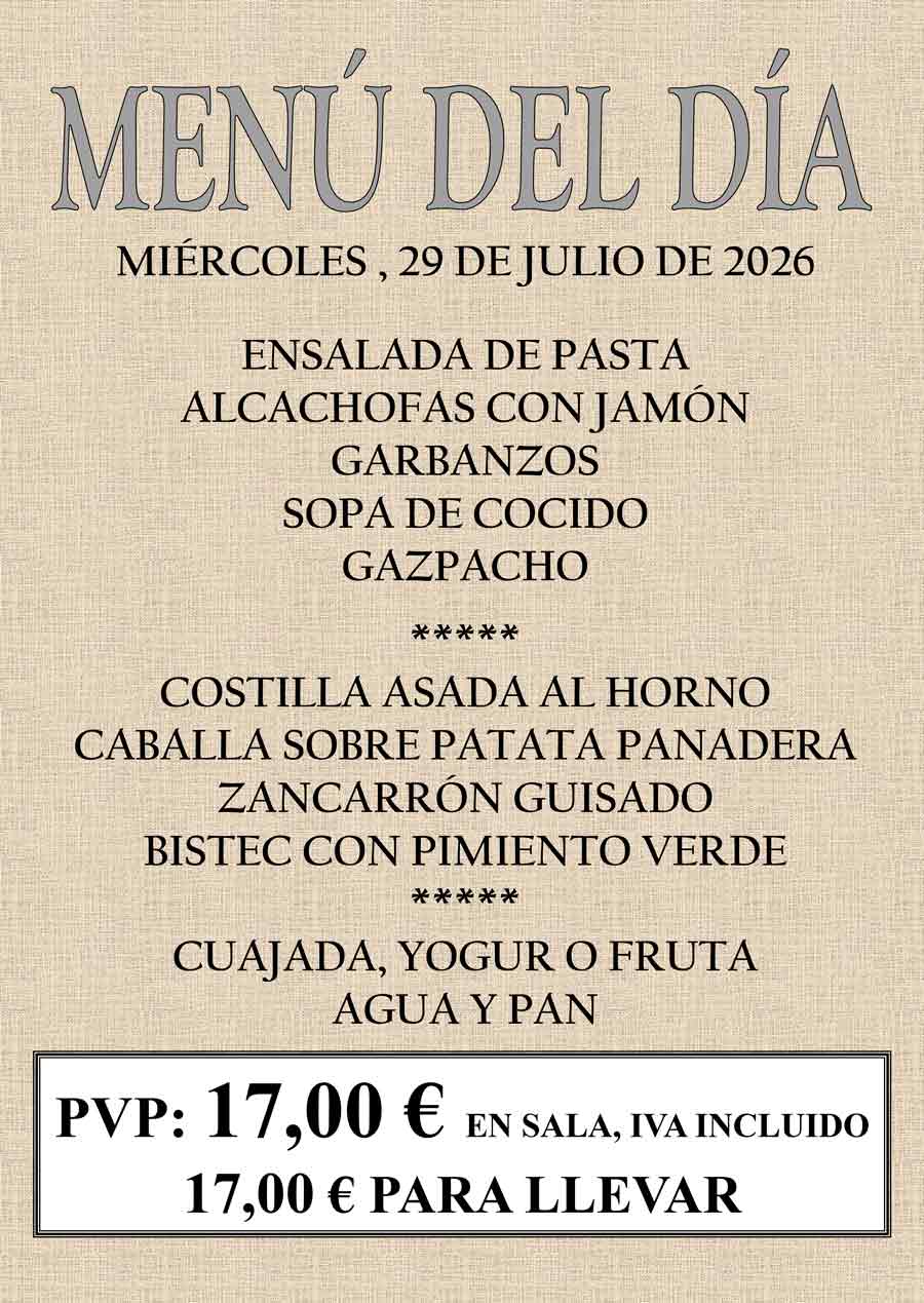 Ver menú del día